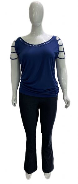 Blusa Plus Size Viscolycra Ref 02698 / Cala Flare Plus Size Elastano Ref 02983